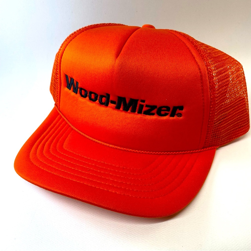 VINTAGE HUNTER ORANGE TRUCKER THE WOOD-MIZER